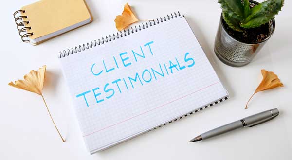 Our  written testimonials page
