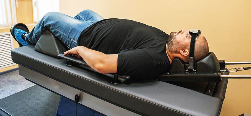 patient receiving spinal decompression in Cupertino